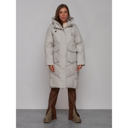 Coat insulated winter feminine, size 42, color light gray