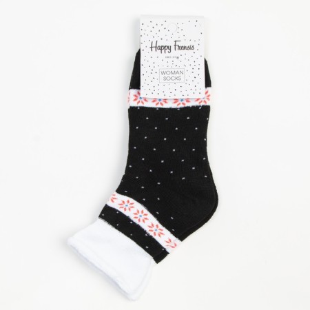 Women's socks "Snowflakes", black color, size 23-25-4