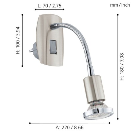 Bra Mini 3W GU10 Nickel, chrome-2