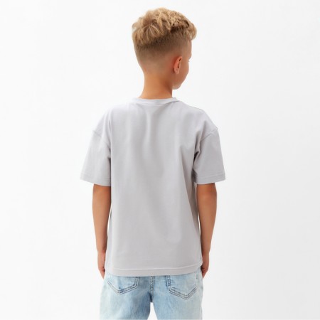 T -shirt for a boy minku, gray color, height 140 cm-3