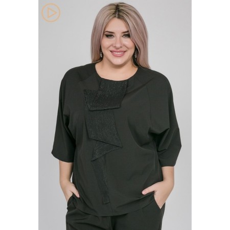 Female blouse, size 54, black color