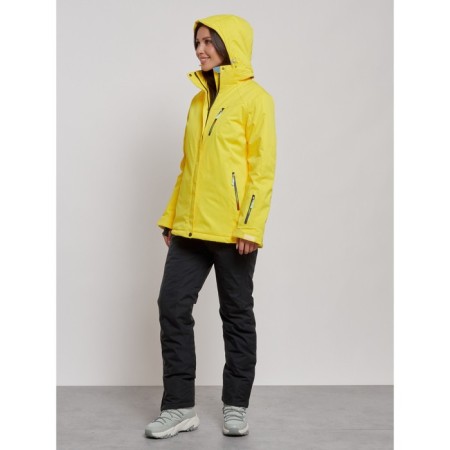 Ski costume female winter, size 48, yellow color-6