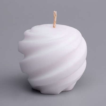 Figure candle "Spiral ball", 5.5x5.5 cm, white-1