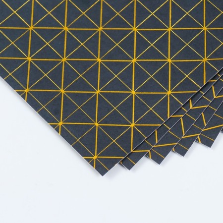 Scrapbooking paper gold "Geometry on black" density 180 g 15.5x17 cm-2