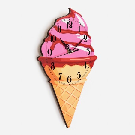 Watching clock, series: children's, "ice cream-cut", discrete move, 32 x 23 cm-1