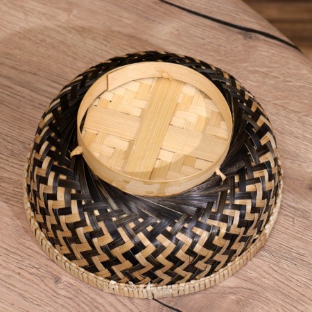 VAZ with a lid weaved, from bamboo 22x22x14 cm-5
