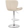 Barrier stool Porch metal/eco -leather, chrome/beige 47x53x89 cm