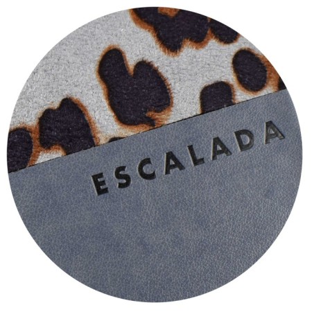 Delicidal Air A5, 160 sheets of Escalada, solid binding, artificial leather "Leopard", "Maras", pancake embossing, white offset 70 g/m2, gray-9