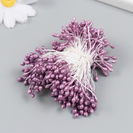 Stamens for flowers "droplets gloss pink powder" set 300 pcs length 6 cm-1