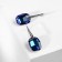 Earrings with rhinestones "Illusion" oval, blue color