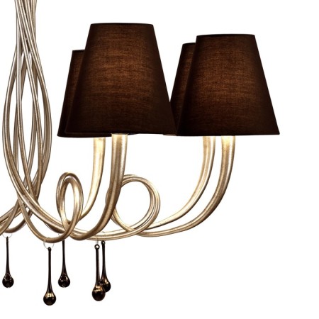 Suspended chandelier Mantra Paola, E14, 8x20W, 609 mm, matte silver color-2