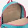 Baby backpack on a zipper, a reflective strip, pink/turquoise color