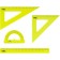 Set of drawing Istanm, 4 objects, size XL (line 30 cm, 2 triangles, transporter), transparent, neon colors, mix