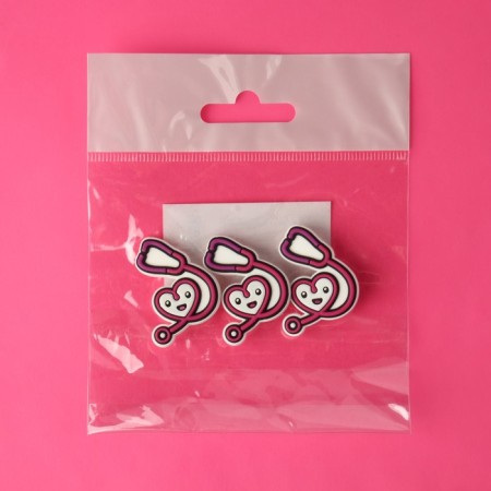 Shoe accessories "Stethoscope", 3 pcs, white/pink color-5