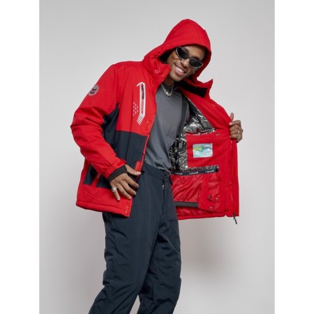 Ski costume men's winter, size 48, red color-20