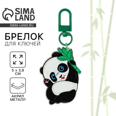 Acrylic keychain "Panda" with carbine, 5 x 3.8 cm