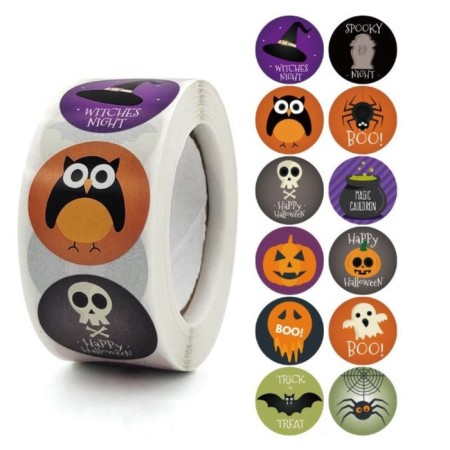 Stick Paper "Halloween. Scarecrow" d = 2.5 cm 500 pcs in a roll 3x6.5x6.5 cm