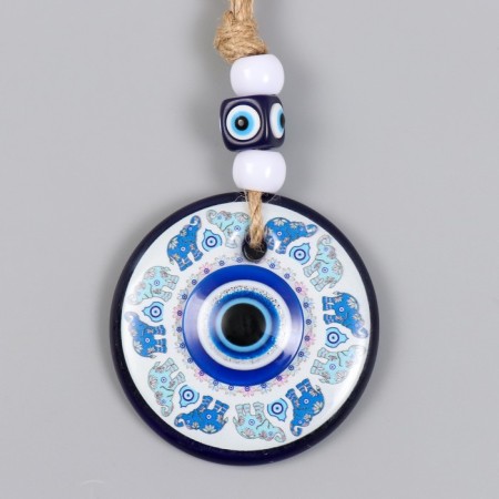 Suspension from the evil eye "Elephants on the Circle" 8x2x13 cm-1