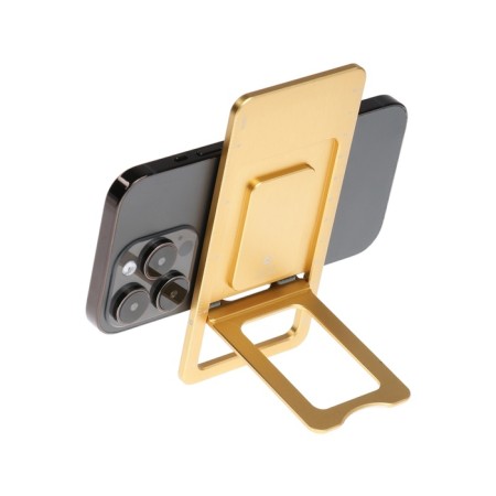 Phone stand, folding, metal, rubberized, yellow-4