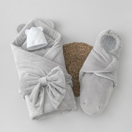 Set for discharge Winter Kinderlitto "Bear", 5 items, height 56-62 cm, color gray color