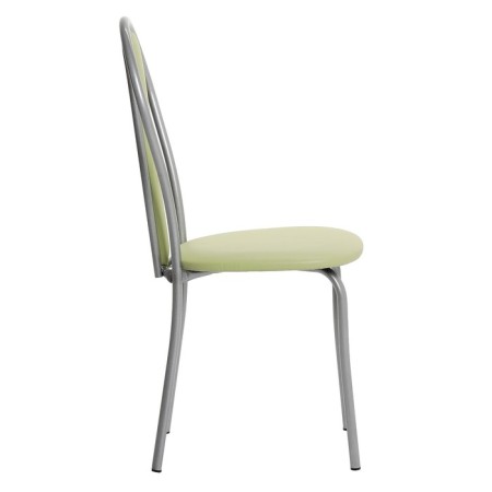 Viennese soft chair, silver metallic/olive-3