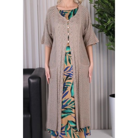 Cardigan female, size 44, beige color-10