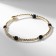 Bracelet with rhinestones "Noel" cubes, white-black color in gold