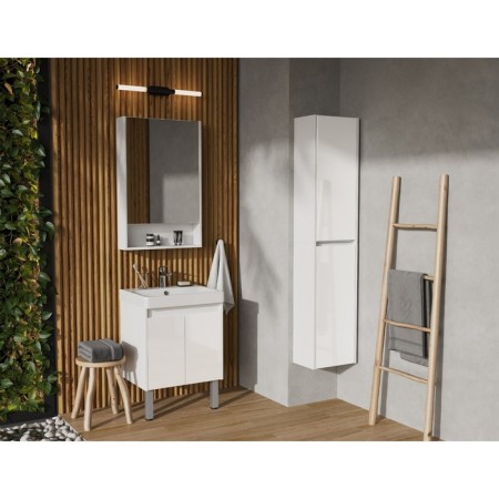 Tumbling under the Aquaton sink Scandil Doors, 55 cm, white gloss color, white matte-6
