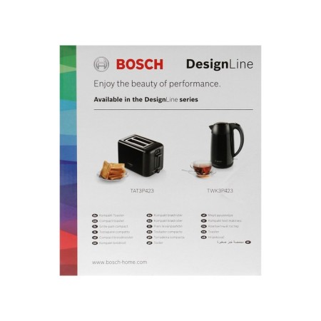 Toster Bosch Tat3P423, 970 W, 5 modes of frying, 2 toasts, black-8