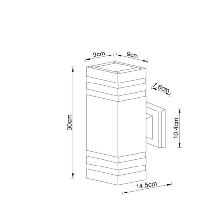 Street wall lamp Arte Lamp Heather A4413al-2BK, E27, 2x20 W, 9x14x30 cm, black-2