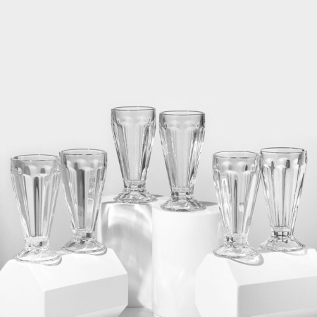A set of glasses Ice Cream, glass, d = 8.5 cm, h = 18.2 cm, 376 ml, 6 pcs
