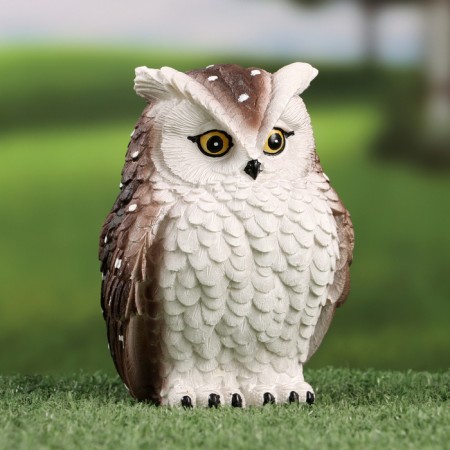 Garden figure "owl" bright, 9x9x14cm