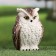 Garden figure "owl" bright, 9x9x14cm