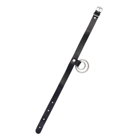 Pecado BDSM chocker-sewer, ring in the ring, genuine leather, black-4