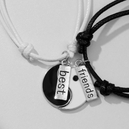 Bracelets "Demetrons" yin-yang, friendship, black and white color-2