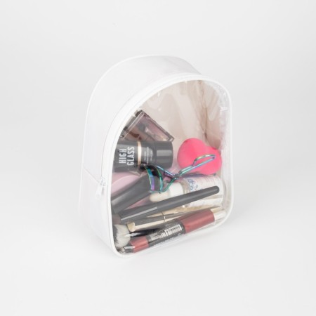 Cosmetic bag with lightning, white color-5