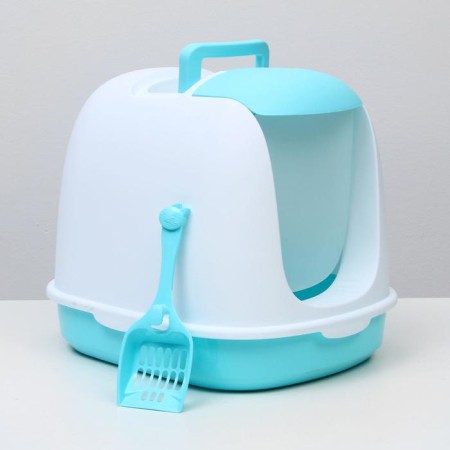 Closed toilet with a scoop, 47 x 40 x 39 cm, white and white