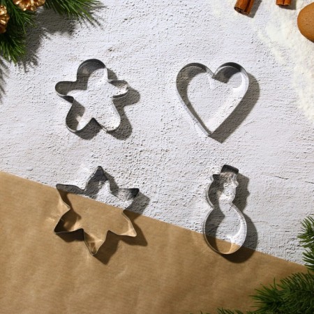 Set of confectionery "Cozy stories", Forms for cookies 4 pcs, shoulder blade 1 pcs-2