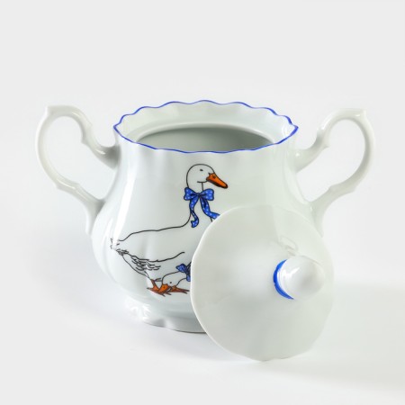 Porcelain sugarian "Geese", 550 ml-1