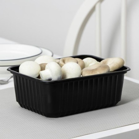 Container Plastic disposable "Yuzhuralpak", KR-179, 1000 GR, 17.9 × 13.2 × 6.7 cm, black color-3