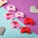 Hair elastic band "Choose" (set of 6 pcs) bow of peas, pink red