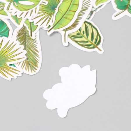 Stickers for creativity "Exotic leaves" embossing gold set 48 pcs 9x7x0.8 cm-4