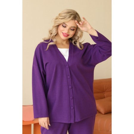Women's costume: cardigan, trousers, size 50, black color-17