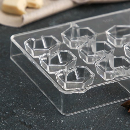 Form for chocolate and sweets “Designer”, 14 cells, 20 × 12 × 2.5 cm, cell 2.8 × 2.8 × 0.8 cm-1