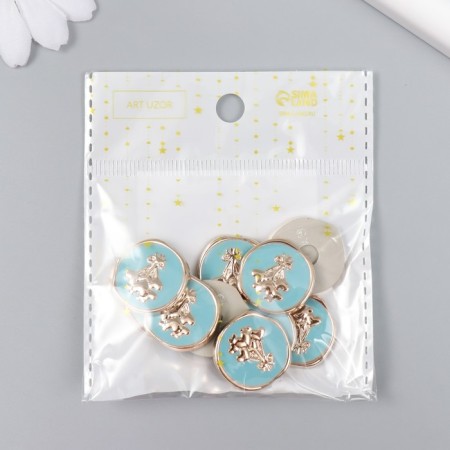 Decor for creativity Plastic "Bound of balloons-hearts" Blue, gold 0.3x2x2 cm-3