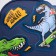 School textile “dinosaurs”, with stripes, 27x23 × 10 cm