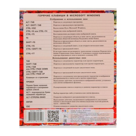 A notebook "Brick" 40 sheets in the cage "Informatics", paper cover, block No. 2-2