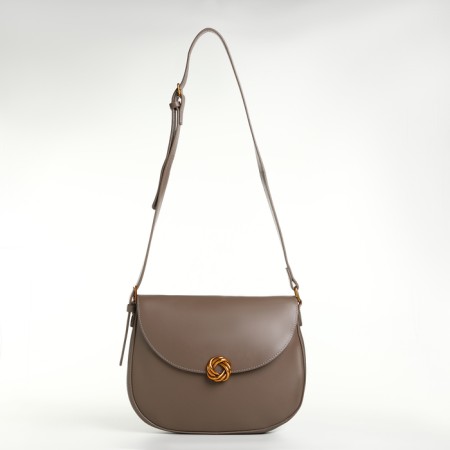 Women's bag on the Textura valve, medium size, color gray