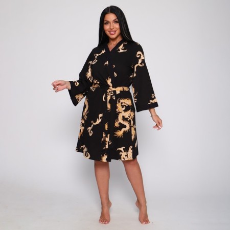 Female set (robe/shirt), black color, size 46