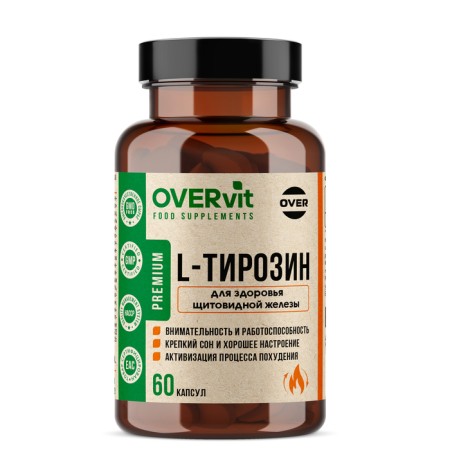 L-tyrosin Overvit, 60 capsules